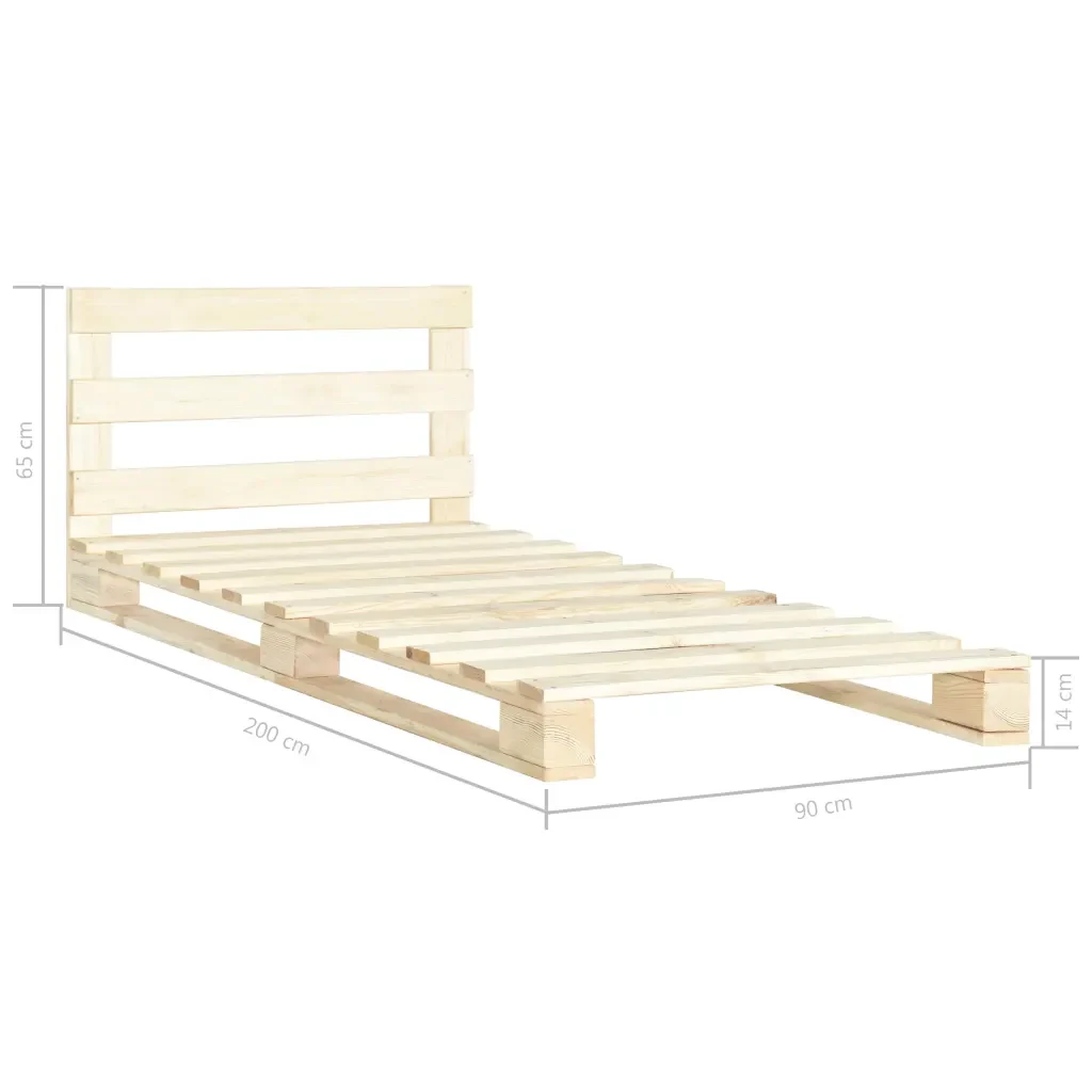 Letto singolo | Letto per adulti | Giroletto in Pallet di Legno Massello di Pino 90x200 cm - Image 7