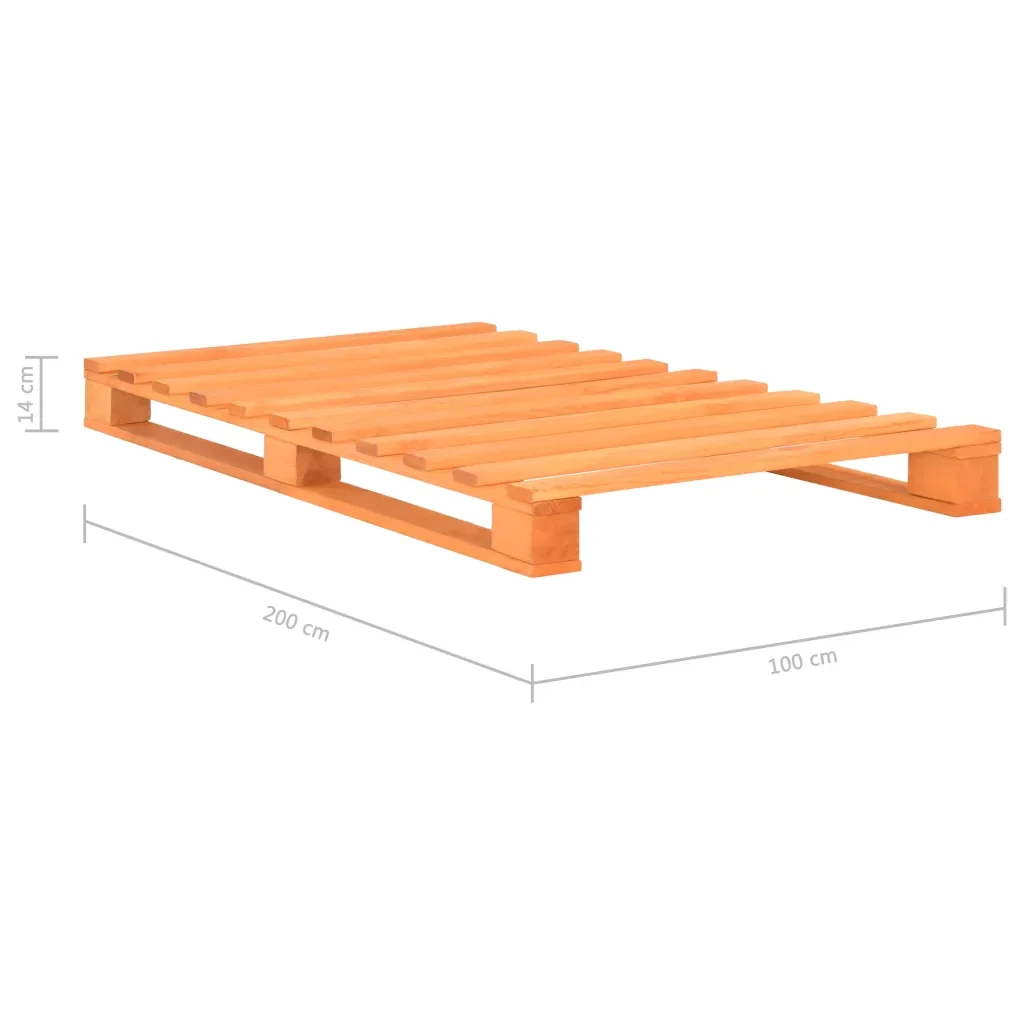Letto singolo | Letto per adulti | Giroletto in Pallet Marrone Legno Massello di Pino 100x200 cm - Image 7