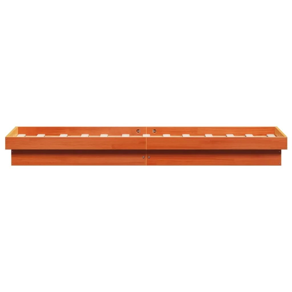 Letto singolo | Letto per adulti | Giroletto LED Marrone Cera 90x190 cm in Legno Massello di Pino - Image 8