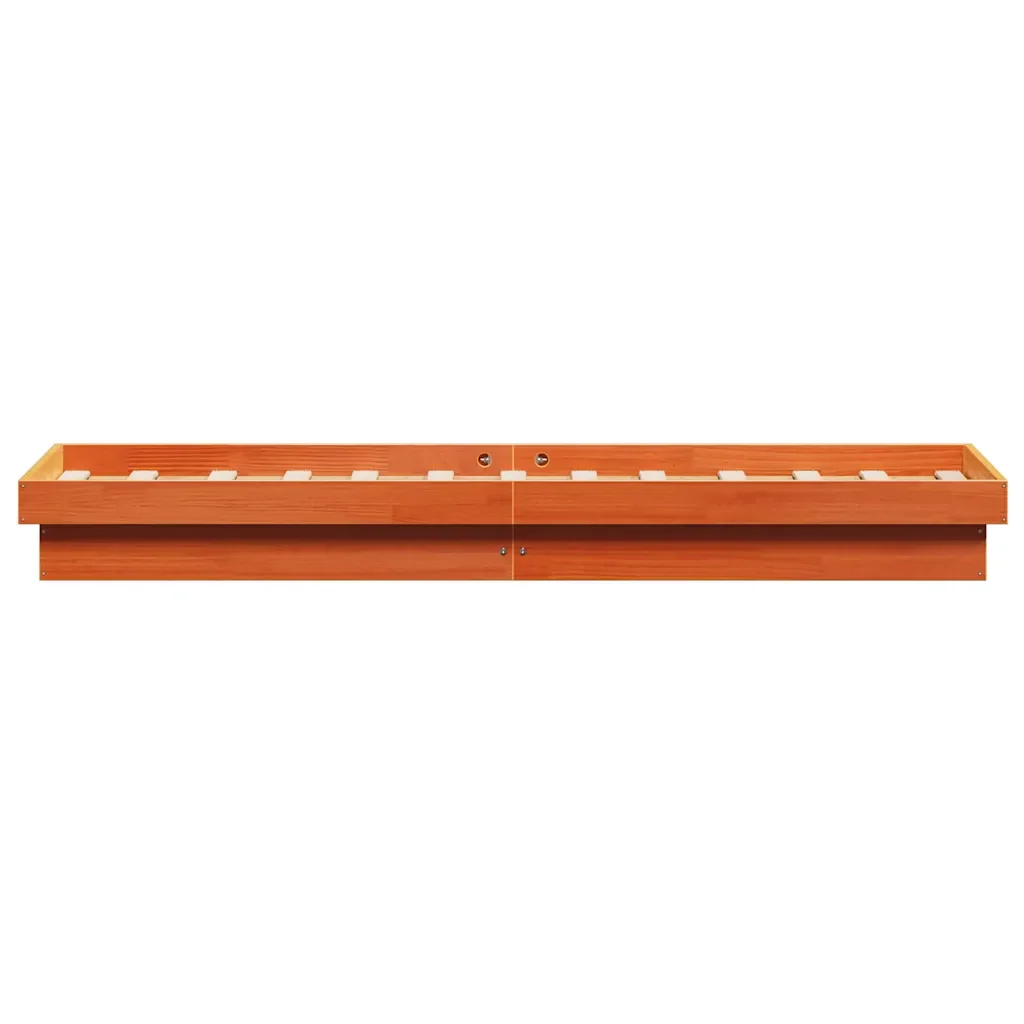 Letto singolo | Letto per adulti | Giroletto LED Marrone Cera 90x200 cm in Legno Massello di Pino - Image 8