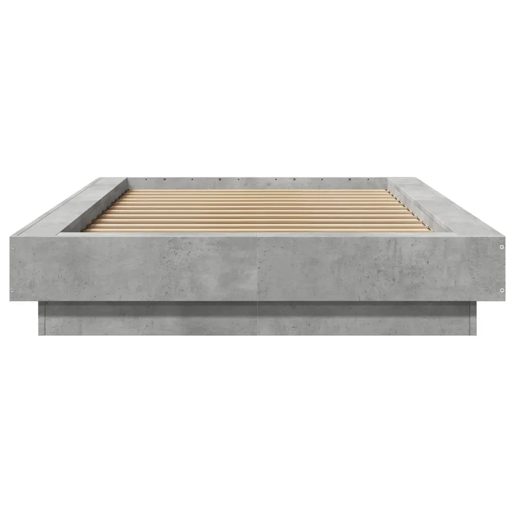 Letto singolo | Letto per adulti | Giroletto Luci LED Grigio Cemento 90x200cm in Legno Multistrato - Image 5