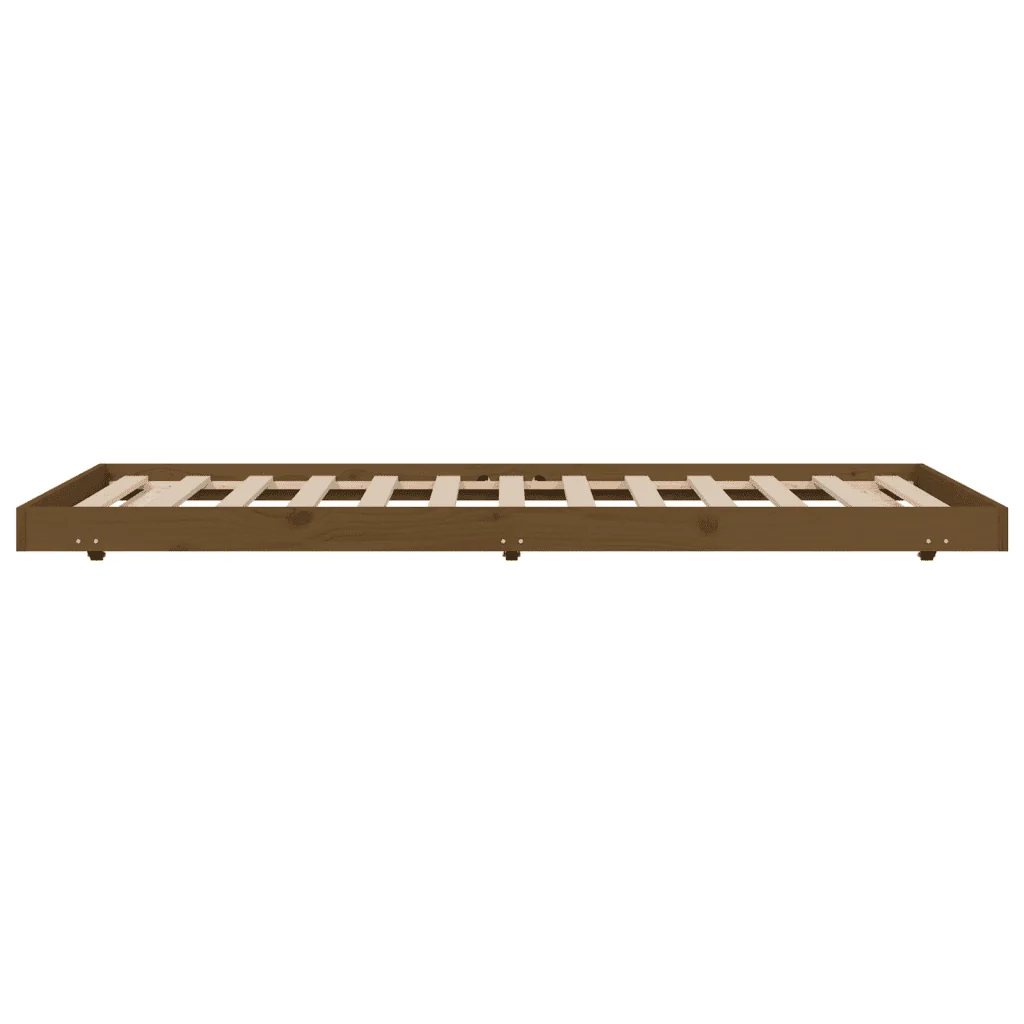 Letto singolo | Letto per adulti | Giroletto Marrone Ambra 100x200 cm in Legno Massello di Pino - Image 5