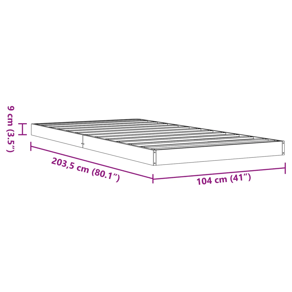 Letto singolo | Letto per adulti | Giroletto Marrone Cera 100x200 cm in Legno Massello di Pino - Image 10