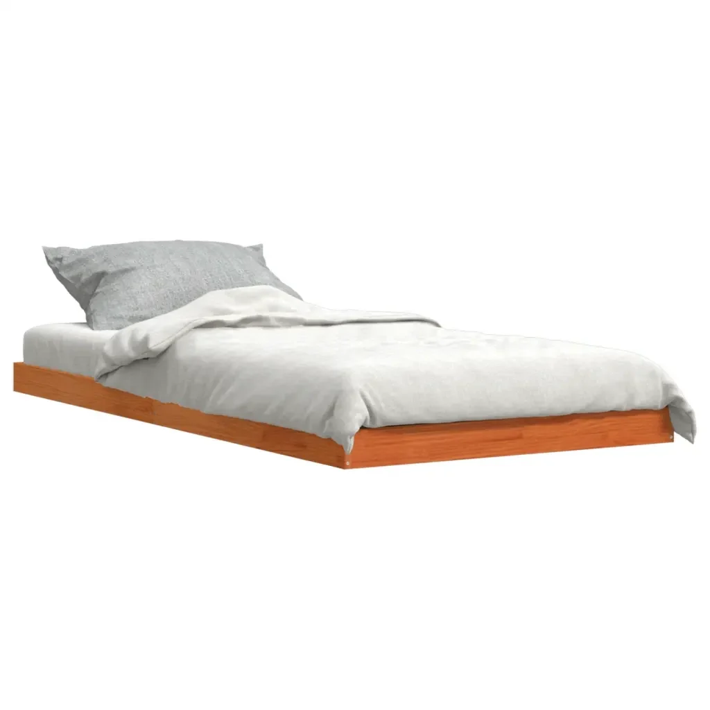 Letto singolo | Letto per adulti | Giroletto Marrone Cera 100x200 cm in Legno Massello di Pino - Image 3