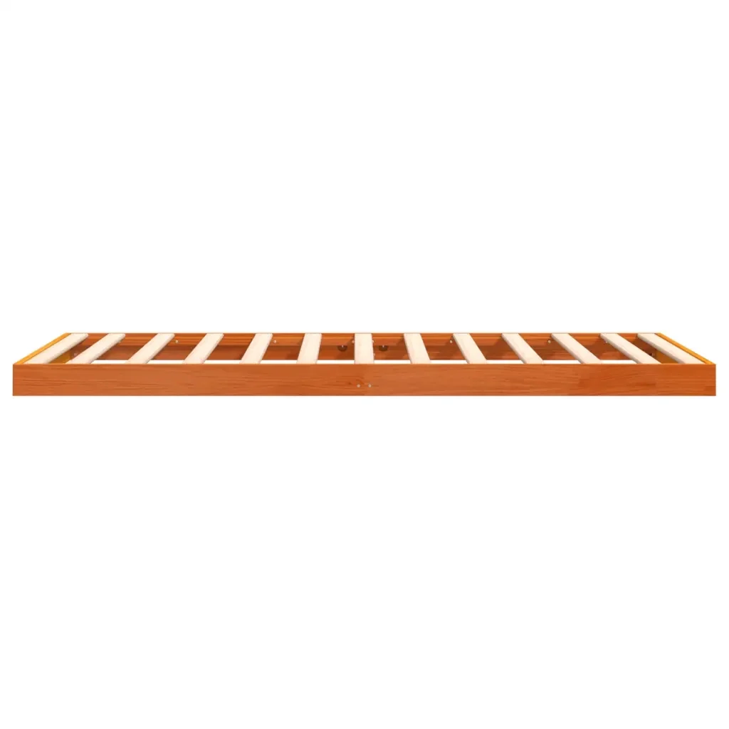 Letto singolo | Letto per adulti | Giroletto Marrone Cera 100x200 cm in Legno Massello di Pino - Image 6