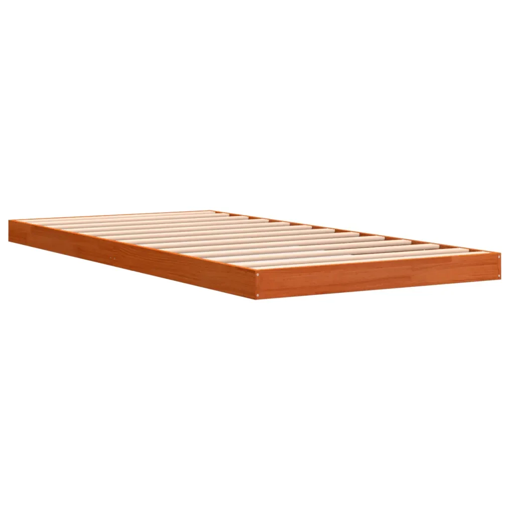Letto singolo | Letto per adulti | Giroletto Marrone Cera 100x200 cm in Legno Massello di Pino - Image 7