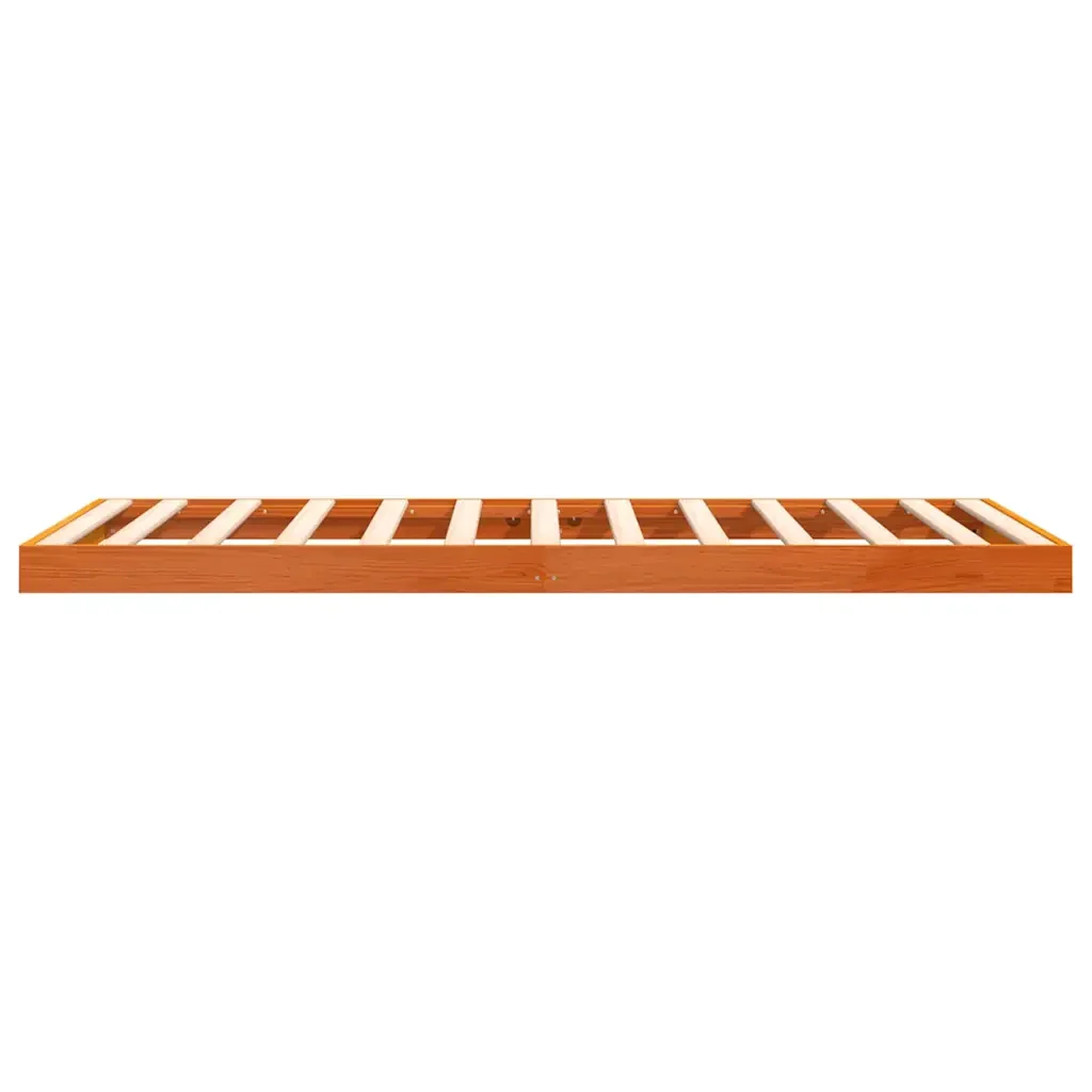 Letto singolo | Letto per adulti | Giroletto Marrone Cera 75x190 cm in Legno Massello di Pino - Image 5