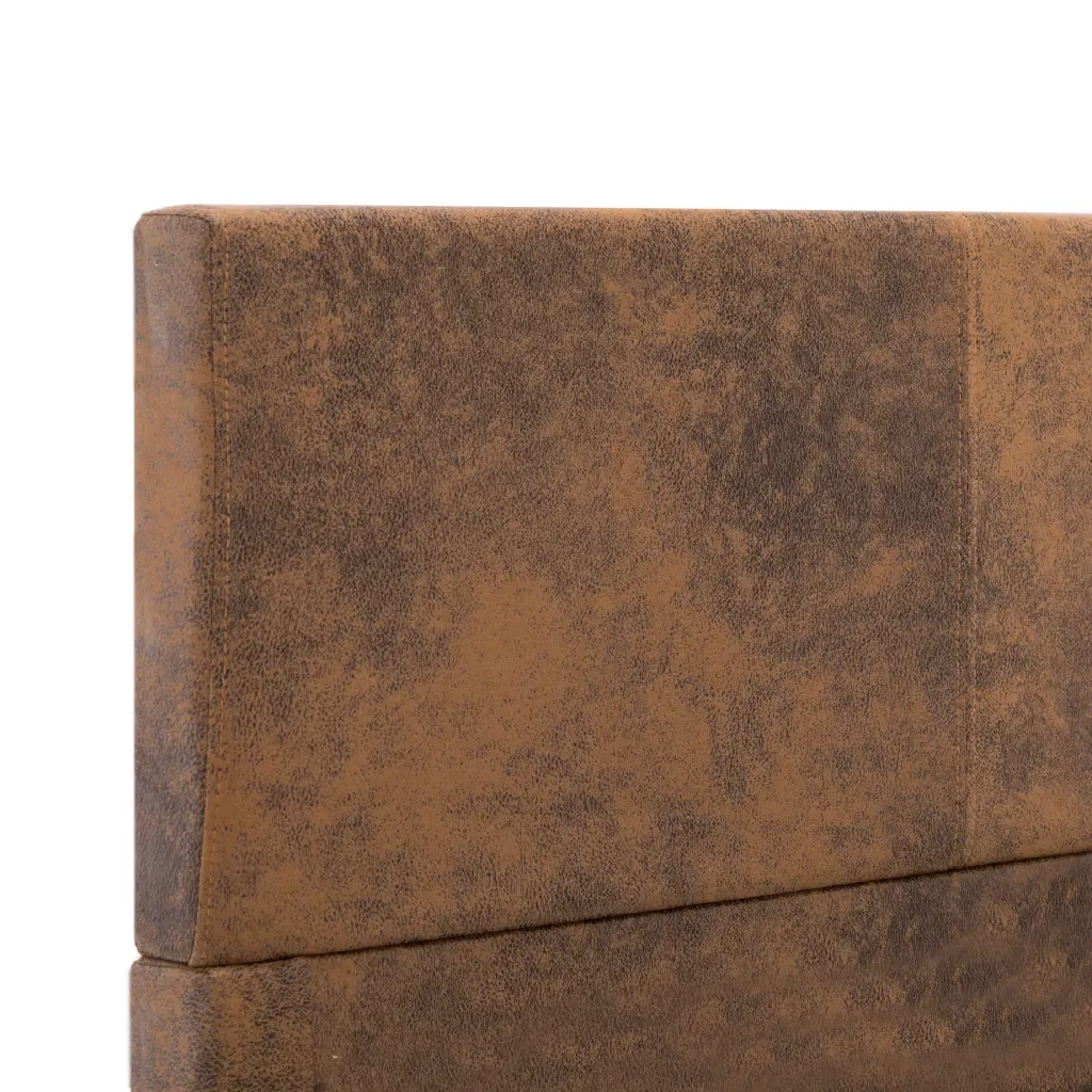 Letto singolo | Letto per adulti | Giroletto Marrone in Similpelle Scamosciata 100x200 cm - Image 6