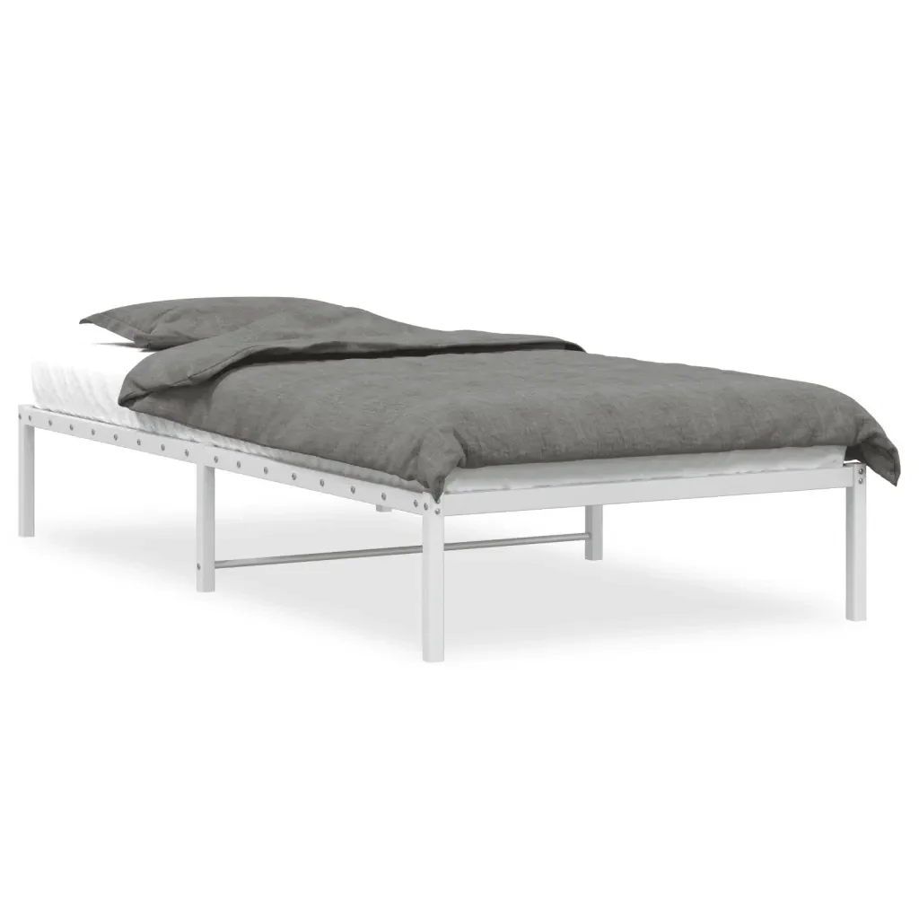 Letto singolo | Letto per adulti | Giroletto Metallo Bianco 107x203 cm