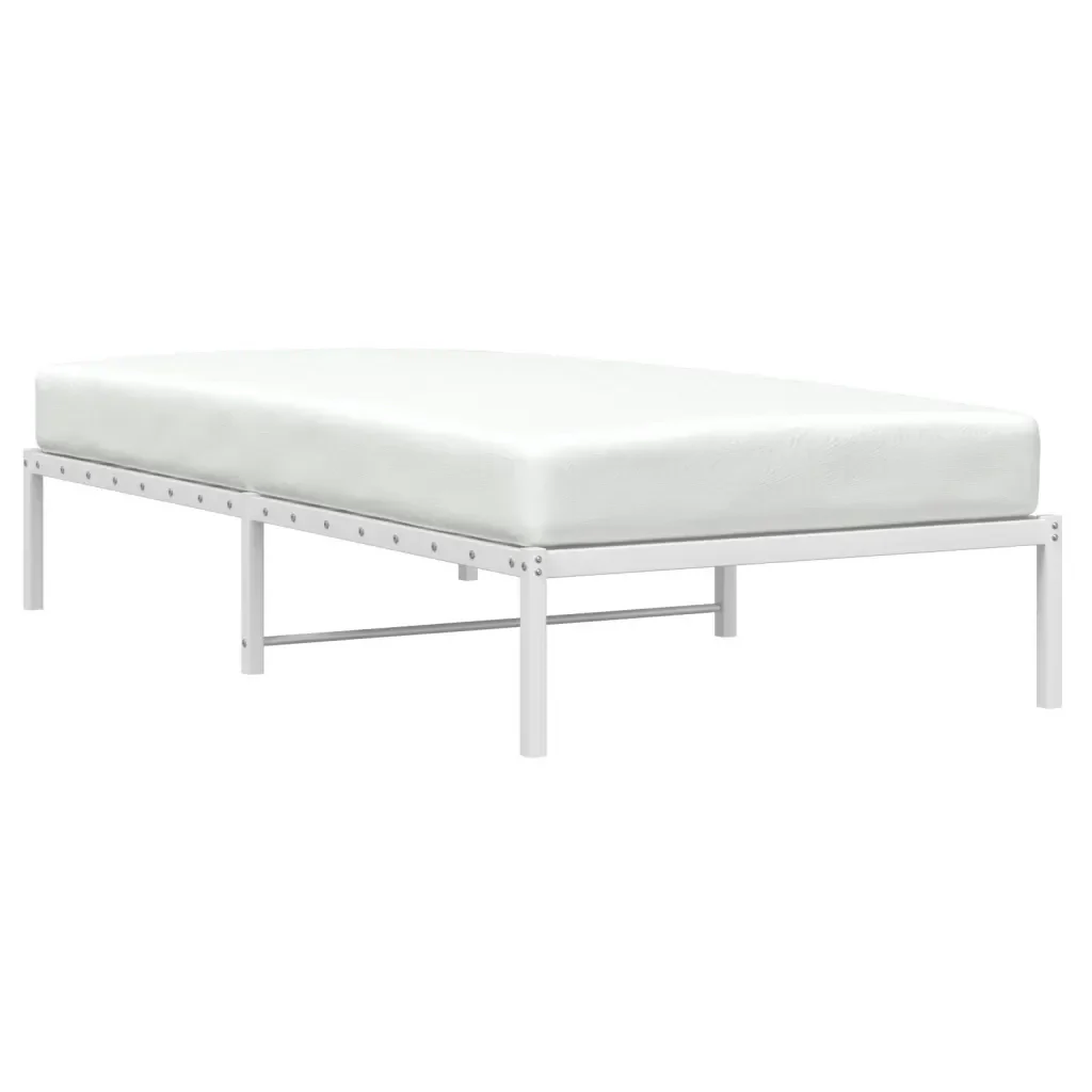 Letto singolo | Letto per adulti | Giroletto Metallo Bianco 107x203 cm - Image 4
