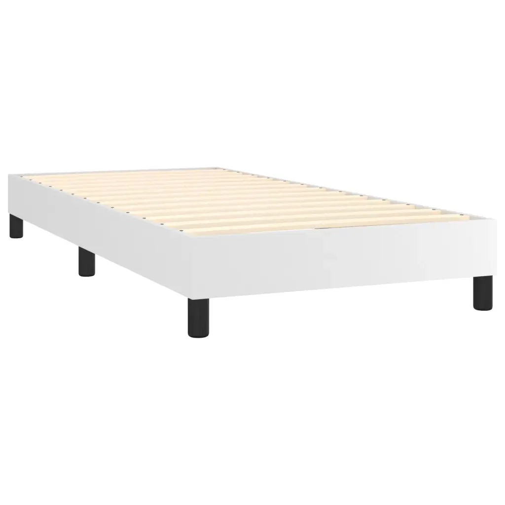 Letto singolo | Letto per adulti | Giroletto Molle con Materasso e LED Bianco 80x200 cm Similpelle - Image 5