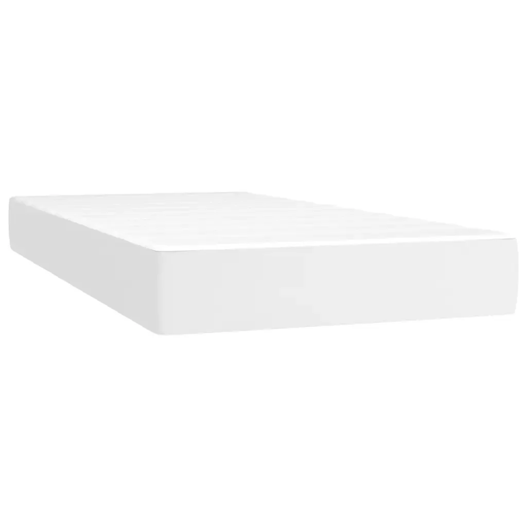 Letto singolo | Letto per adulti | Giroletto Molle con Materasso e LED Bianco 90x190 cm Similpelle - Image 6