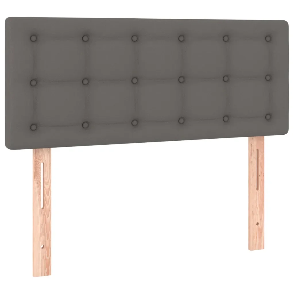 Letto singolo | Letto per adulti | Giroletto Molle con Materasso e LED Grigio 90x190cm Similpelle - Image 7