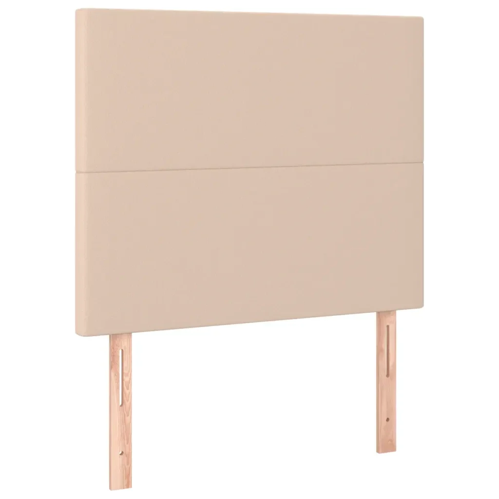 Letto singolo | Letto per adulti | Giroletto Molle Materasso e LED Cappuccino 90x190 cm Similpelle - Image 7