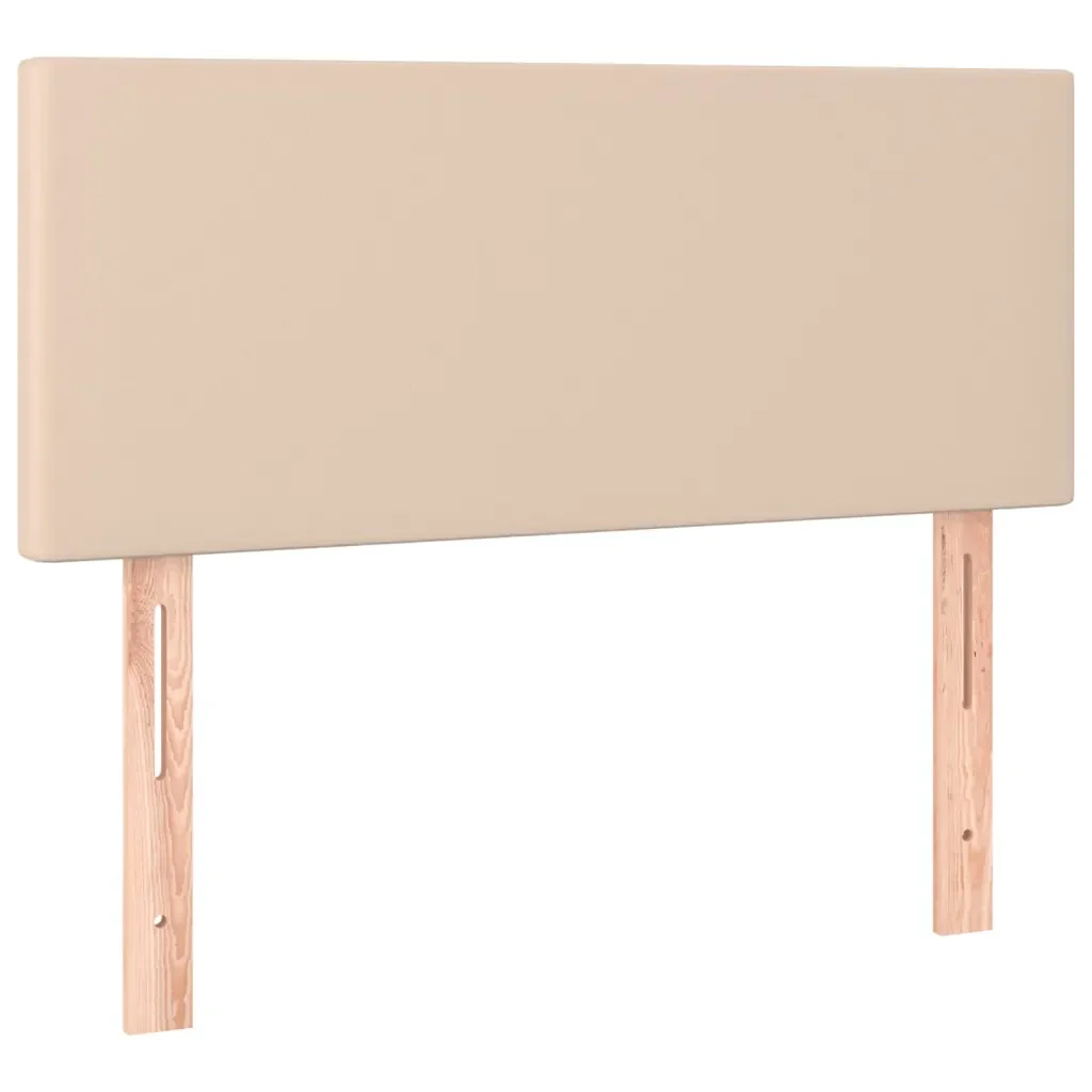 Letto singolo | Letto per adulti | Giroletto Molle Materasso e LED Cappuccino 90x200 cm Similpelle - Image 7