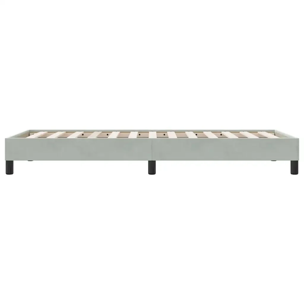 Letto singolo | Letto per adulti | Giroletto Molle senza Materasso Grigio Chiaro 100x210cm Velluto - Image 6