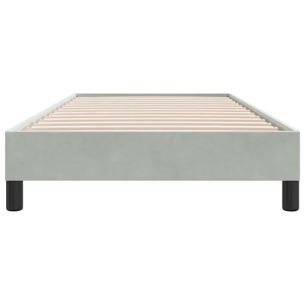 Letto singolo | Letto per adulti | Giroletto Molle senza Materasso Grigio Chiaro 80x210 cm Velluto - Image 5