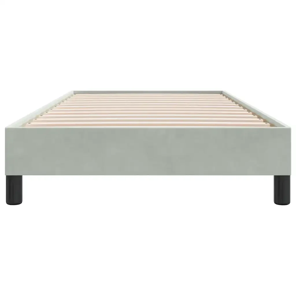 Letto singolo | Letto per adulti | Giroletto Molle senza Materasso Grigio Chiaro 90x210 cm Velluto - Image 5