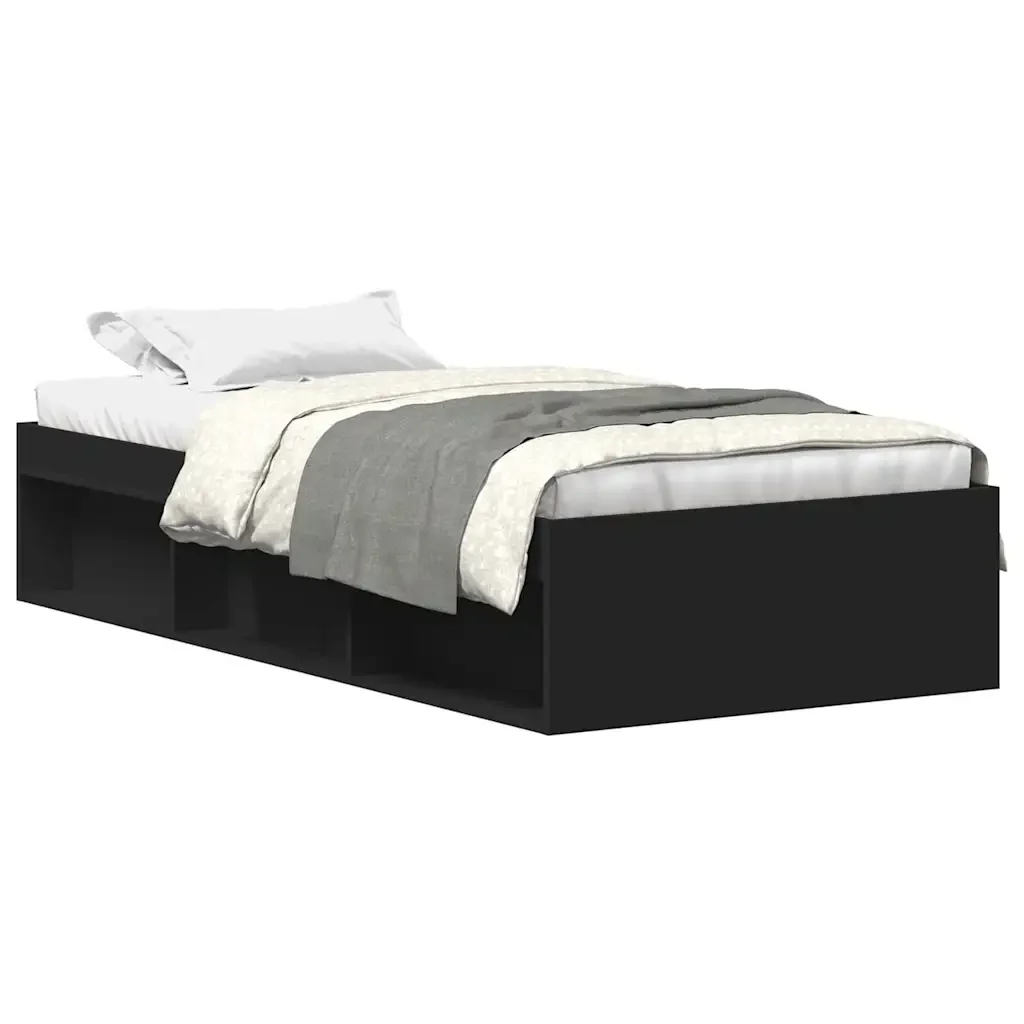 Letto singolo | Letto per adulti | Giroletto Nero 100x200 cm