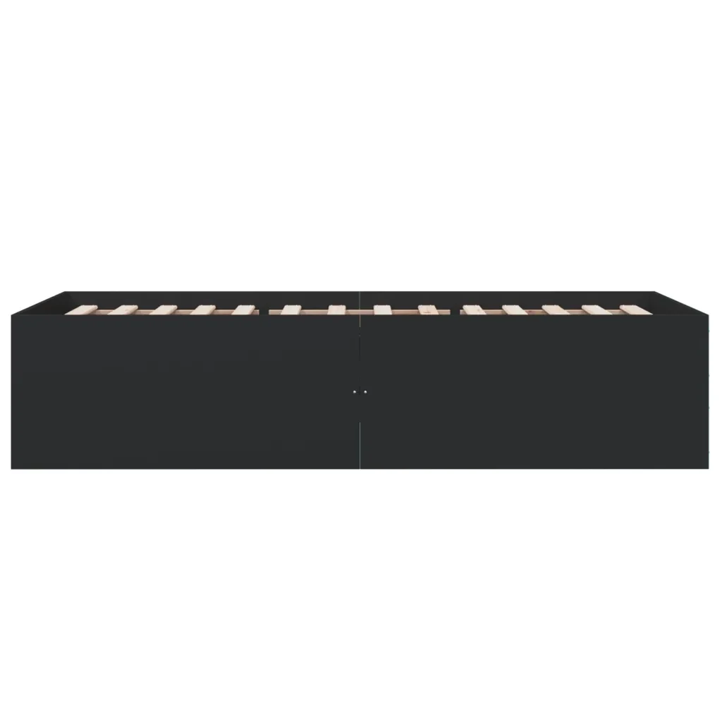 Letto singolo | Letto per adulti | Giroletto Nero 100x200 cm in Legno Multistrato - Image 5