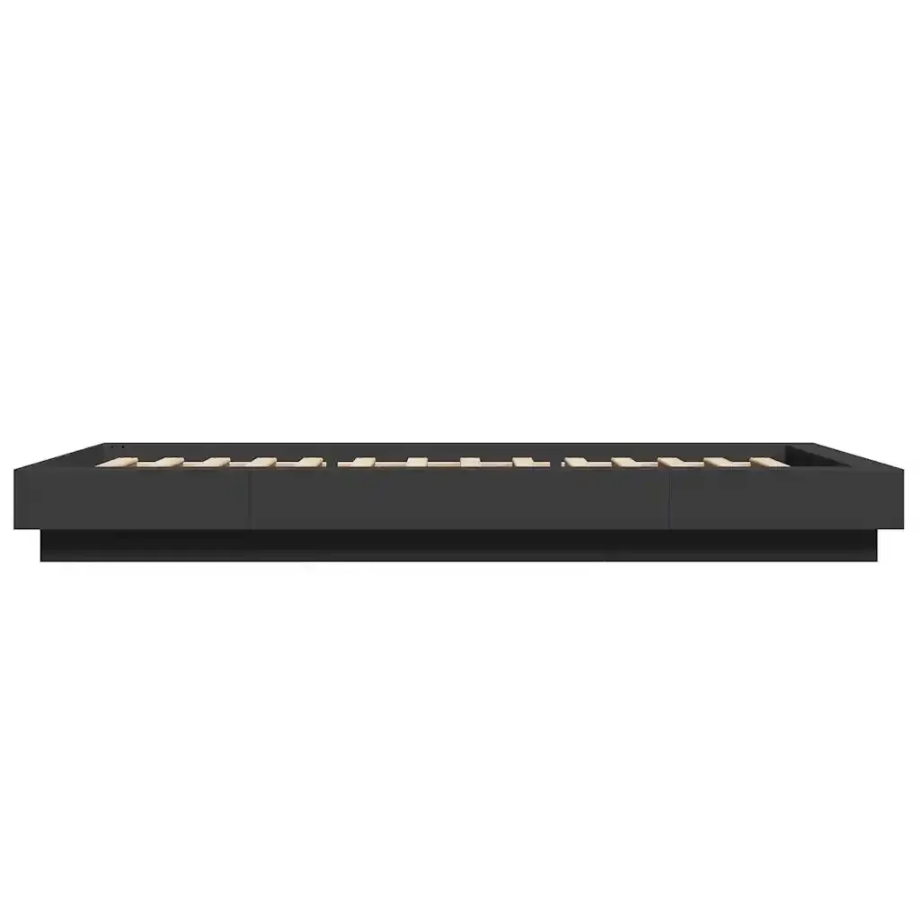 Letto singolo | Letto per adulti | Giroletto Nero 100x200 cm in Legno Multistrato - Image 5