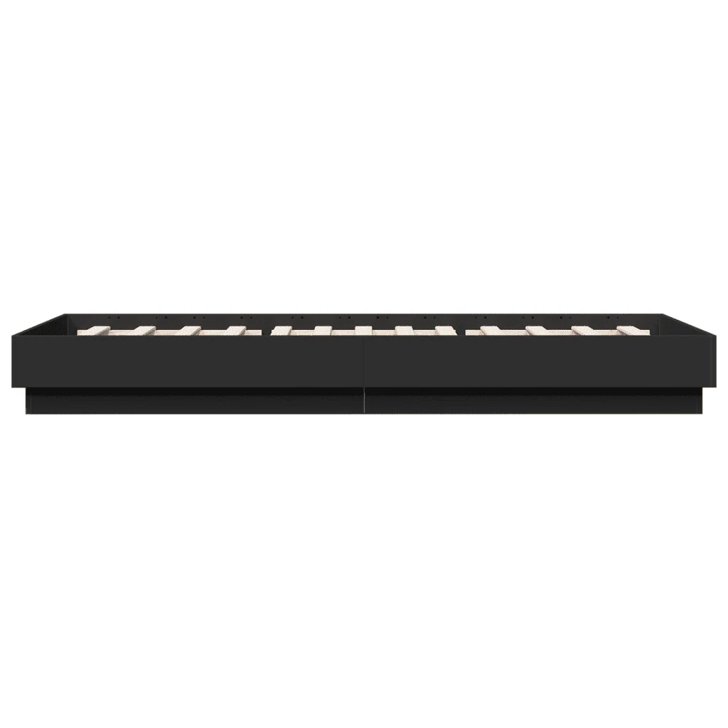 Letto singolo | Letto per adulti | Giroletto Nero 100x200 cm in Legno Multistrato - Image 5