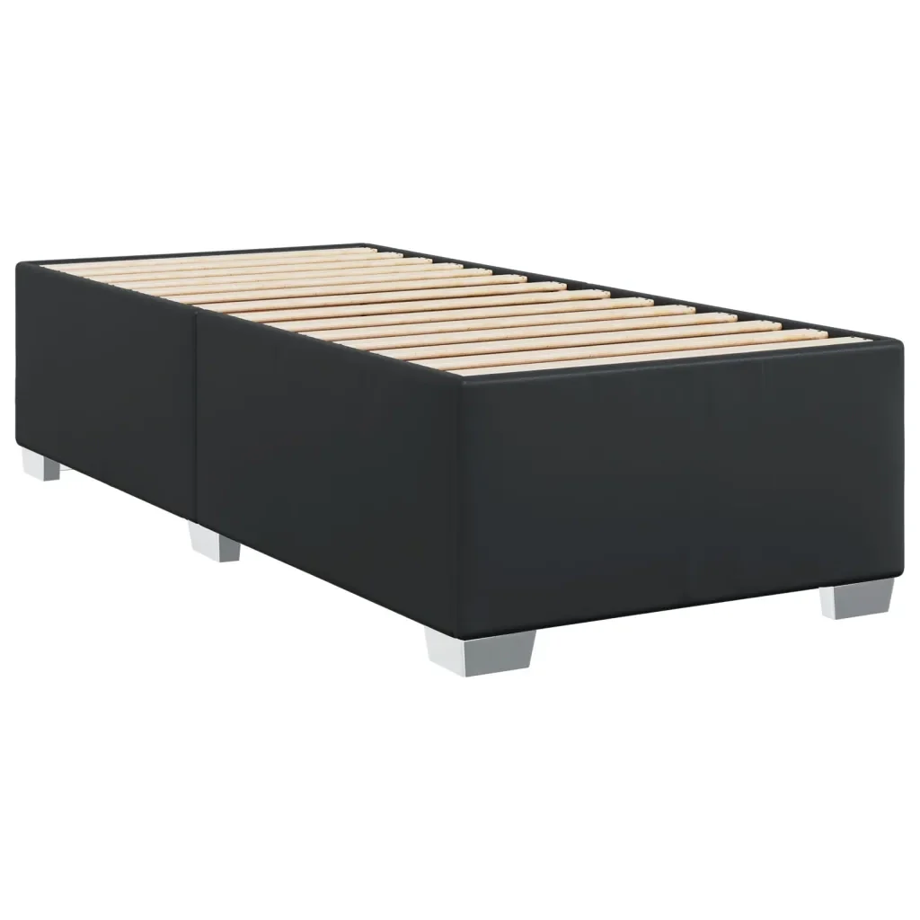 Letto singolo | Letto per adulti | Giroletto Nero 100x200 cm in Similpelle - Image 4
