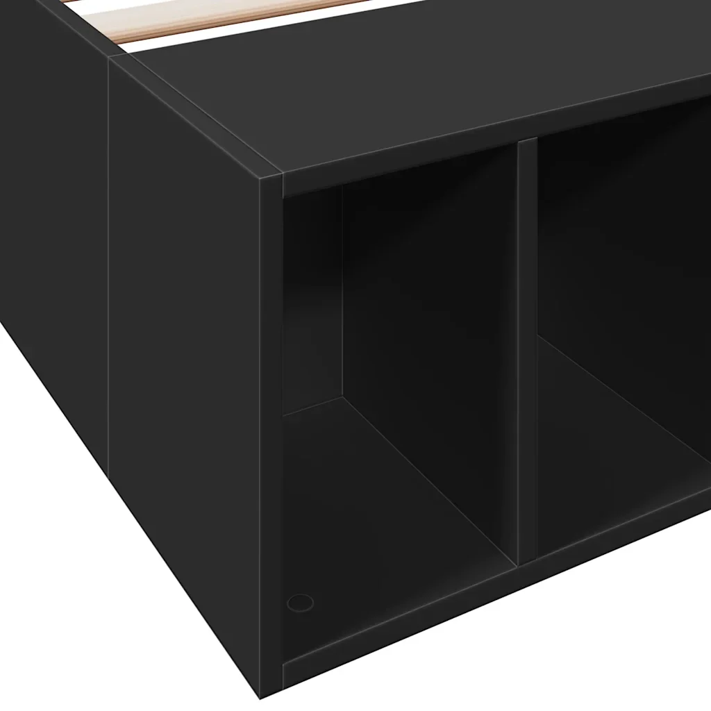 Letto singolo | Letto per adulti | Giroletto Nero 75x190 cm in Legno Multistrato - Image 7