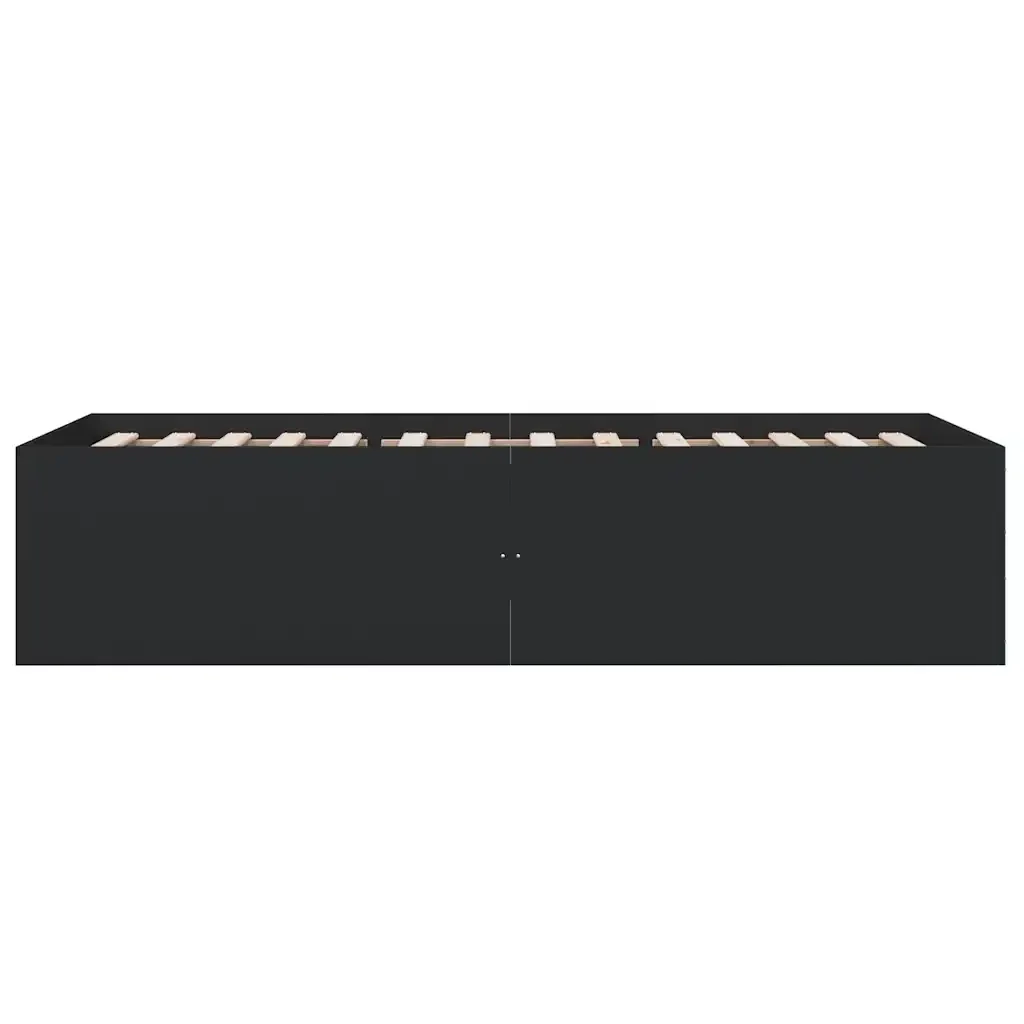Letto singolo | Letto per adulti | Giroletto Nero 75x190 cm in Legno Multistrato - Image 5