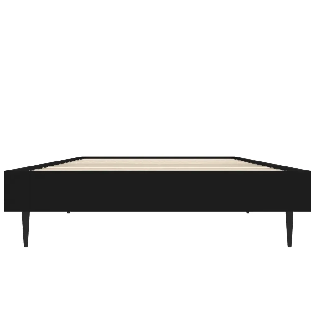 Letto singolo | Letto per adulti | Giroletto Nero 75x190 cm in Legno Multistrato - Image 6