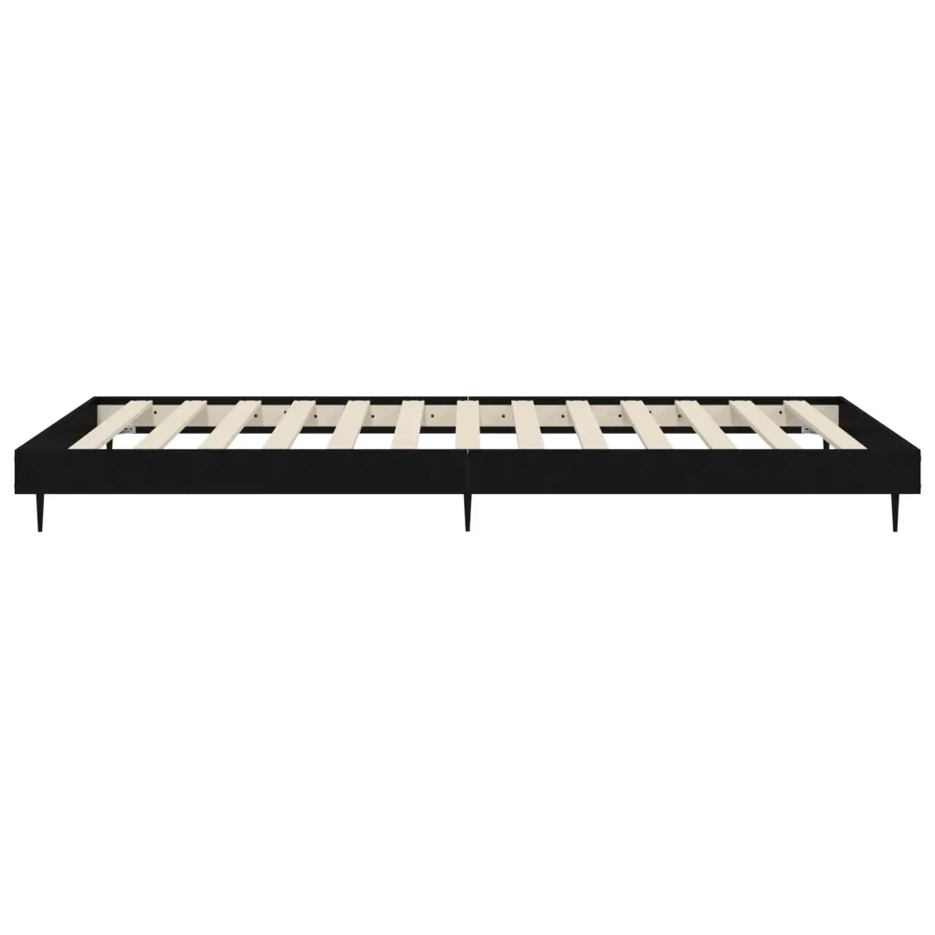 Letto singolo | Letto per adulti | Giroletto Nero 75x190 cm in Legno Multistrato - Image 7