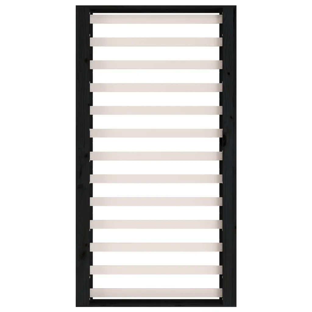Letto singolo | Letto per adulti | Giroletto Nero 75x190 cm Small Single in Legno Massello - Image 6