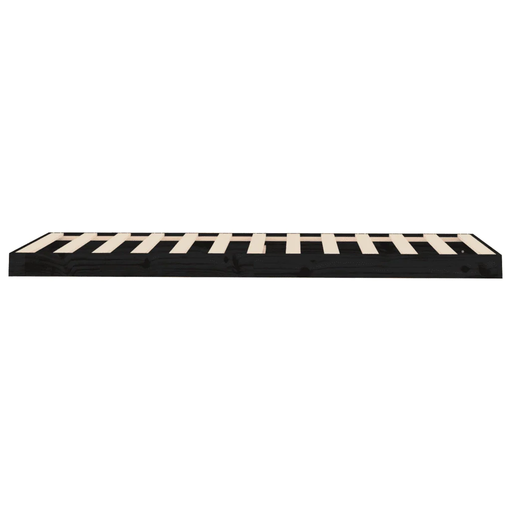 Letto singolo | Letto per adulti | Giroletto Nero 75x190 cm Small Single in Legno Massello di Pino - Image 6