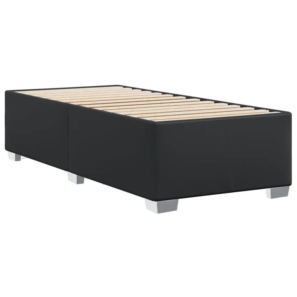 Letto singolo | Letto per adulti | Giroletto Nero 80x200 cm in Similpelle - Image 6