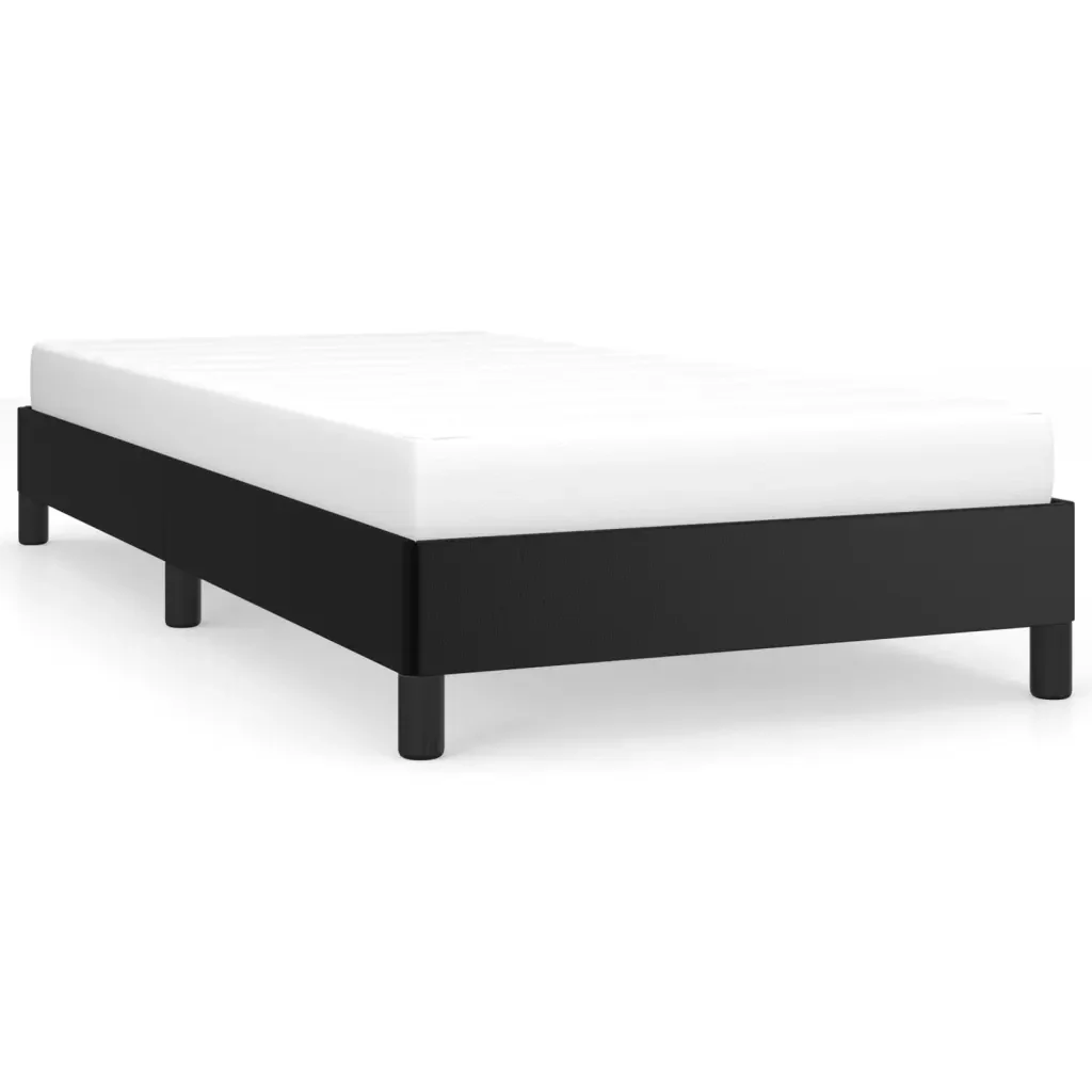 Letto singolo | Letto per adulti | Giroletto Nero 80x200 cm in Similpelle