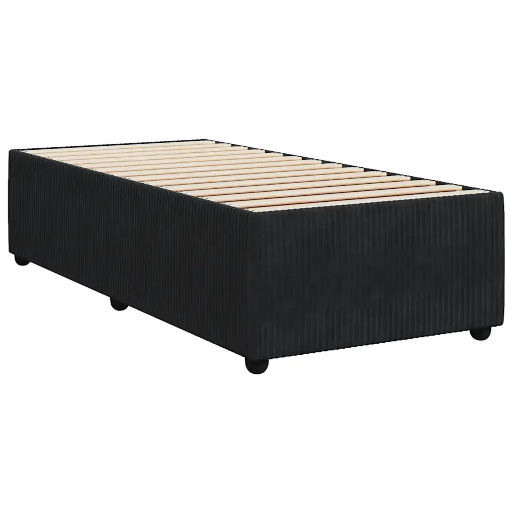 Letto singolo | Letto per adulti | Giroletto Nero 80x200 cm in Velluto - Image 4