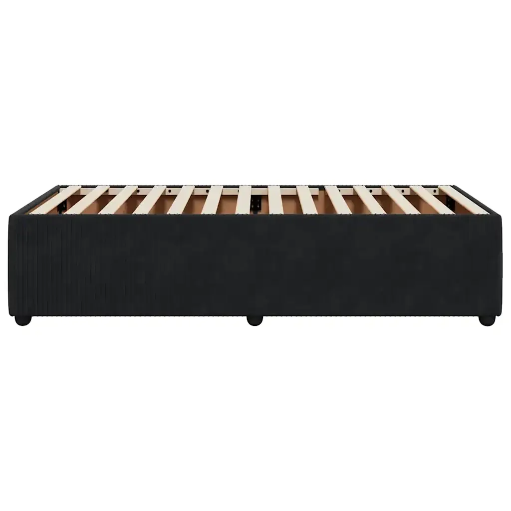 Letto singolo | Letto per adulti | Giroletto Nero 80x200 cm in Velluto - Image 5