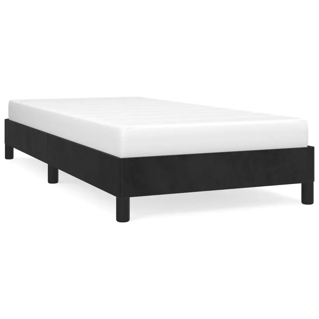 Letto singolo | Letto per adulti | Giroletto Nero 80x200 cm in Velluto