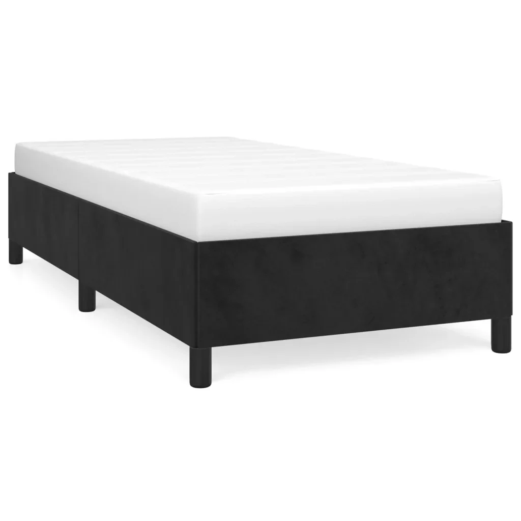 Letto singolo | Letto per adulti | Giroletto Nero 80x200 cm in Velluto