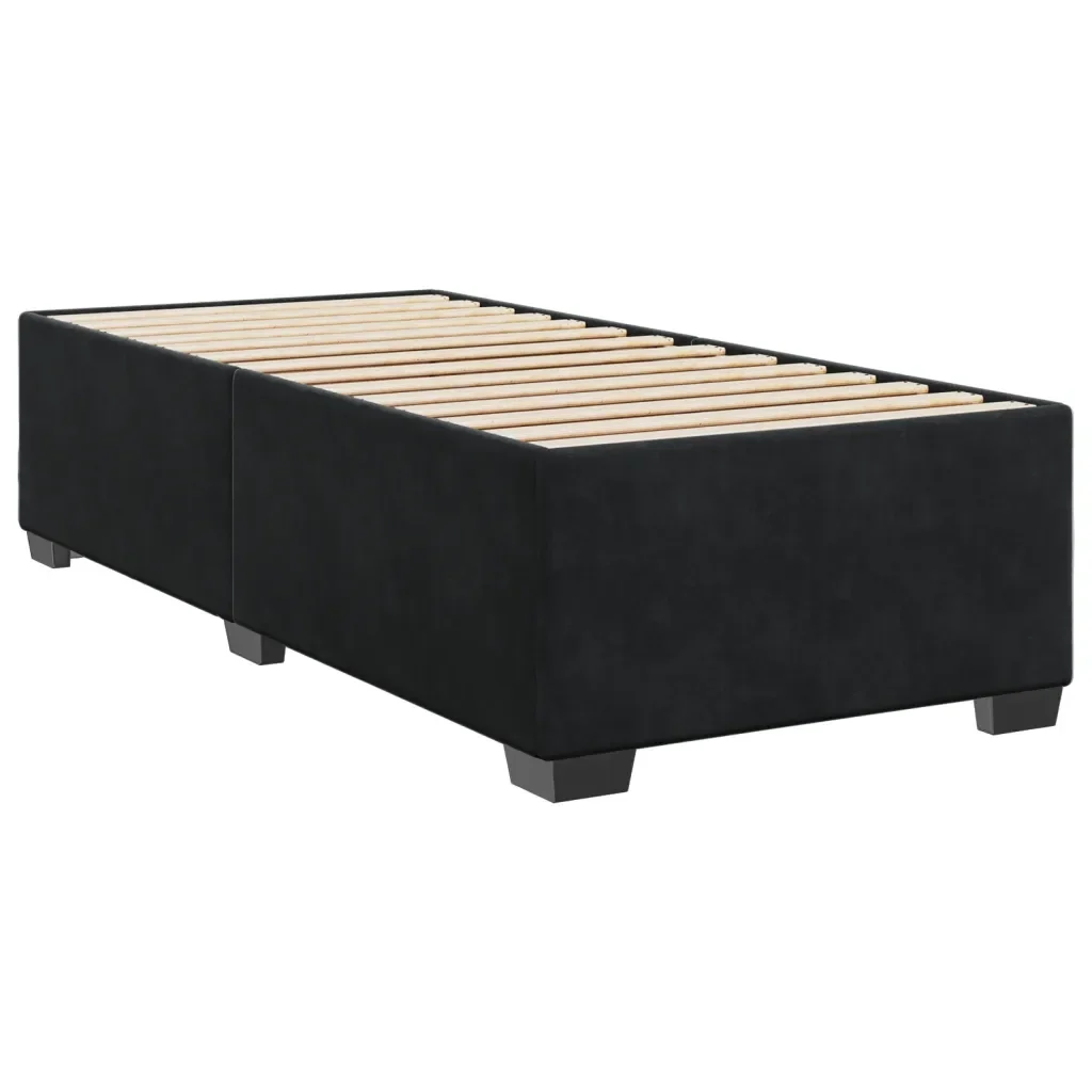 Letto singolo | Letto per adulti | Giroletto Nero 80x200 cm in Velluto - Image 6