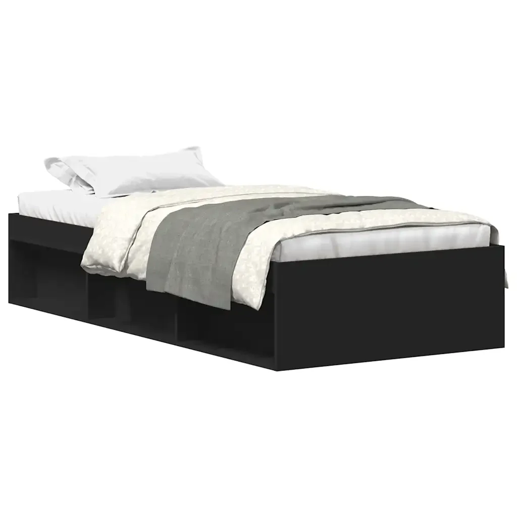 Letto singolo | Letto per adulti | Giroletto Nero 90x190 cm