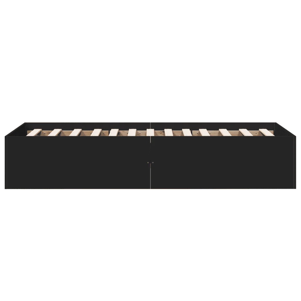 Letto singolo | Letto per adulti | Giroletto Nero 90x190 cm in Legno Multistrato - Image 5