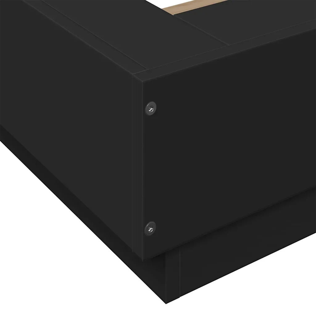 Letto singolo | Letto per adulti | Giroletto Nero 90x190 cm in Legno Multistrato - Image 7
