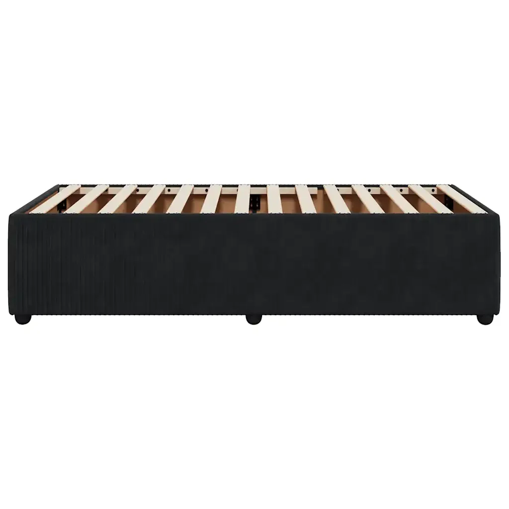 Letto singolo | Letto per adulti | Giroletto Nero 90x190 cm in Velluto - Image 5