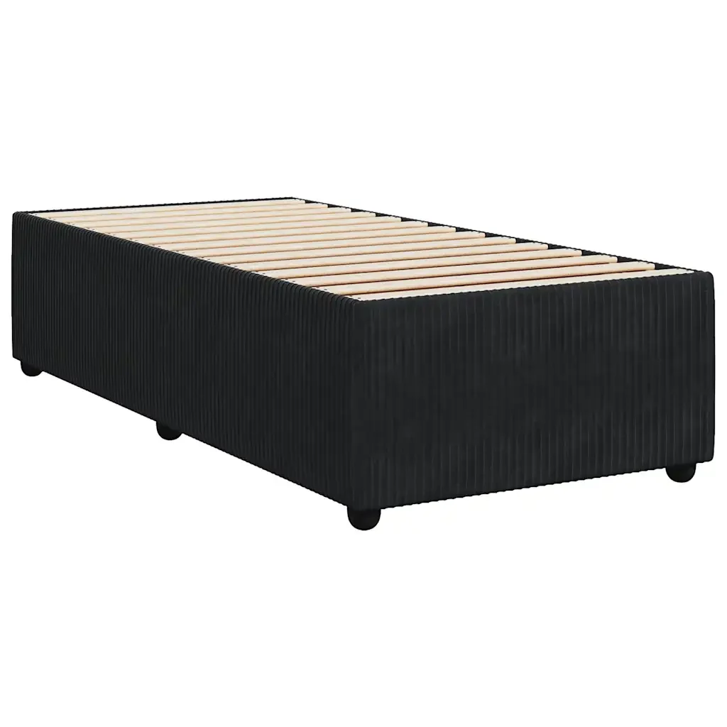 Letto singolo | Letto per adulti | Giroletto Nero 90x190 cm in Velluto - Image 6