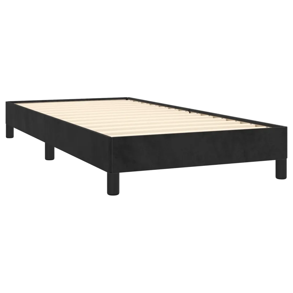 Letto singolo | Letto per adulti | Giroletto Nero 90x190 cm in Velluto - Image 3