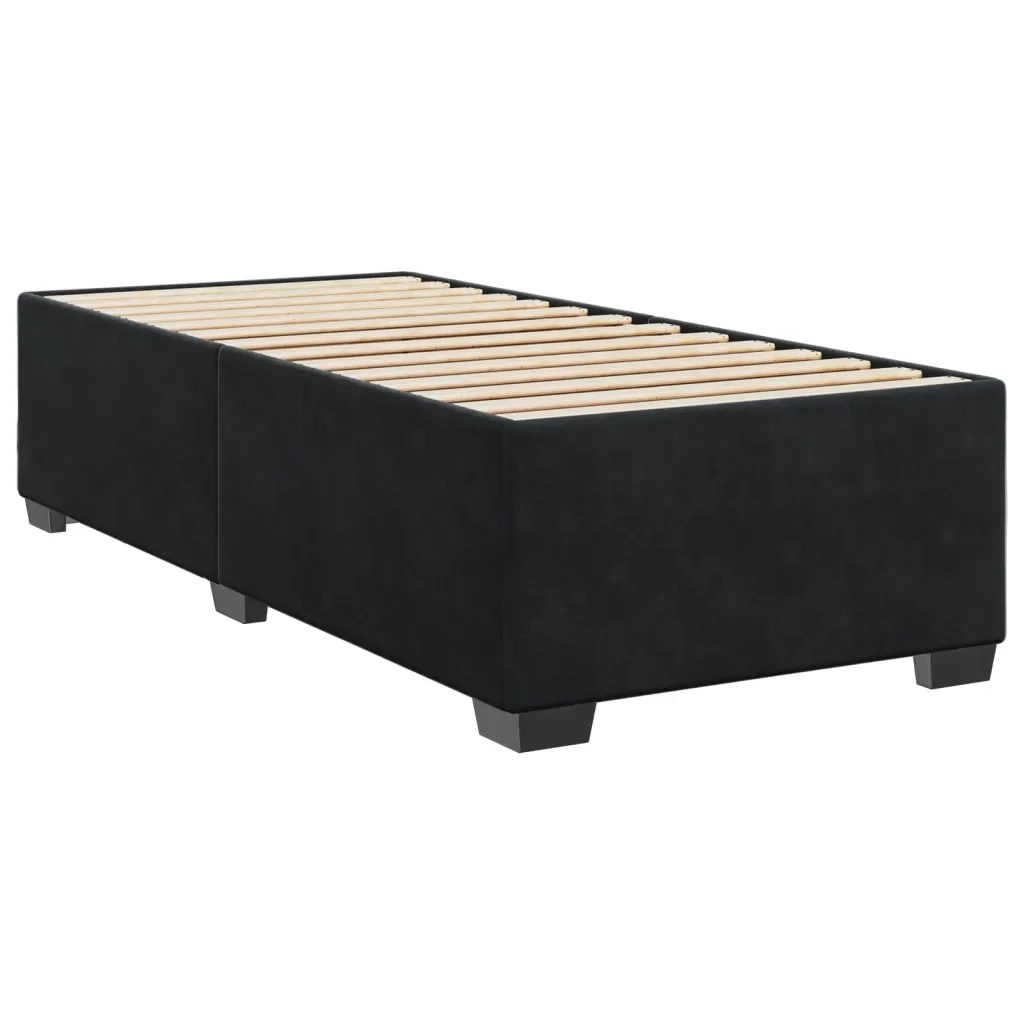 Letto singolo | Letto per adulti | Giroletto Nero 90x190 cm in Velluto - Image 6