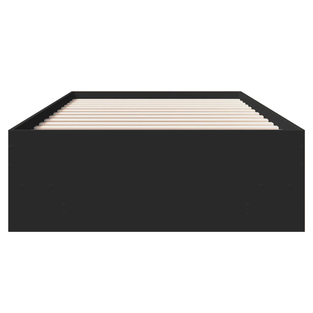 Letto singolo | Letto per adulti | Giroletto Nero 90x200 cm in Legno Multistrato - Image 5