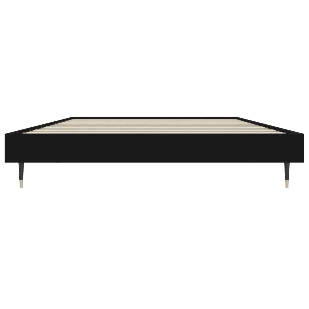 Letto singolo | Letto per adulti | Giroletto Nero 90x200 cm in Legno Multistrato - Image 6