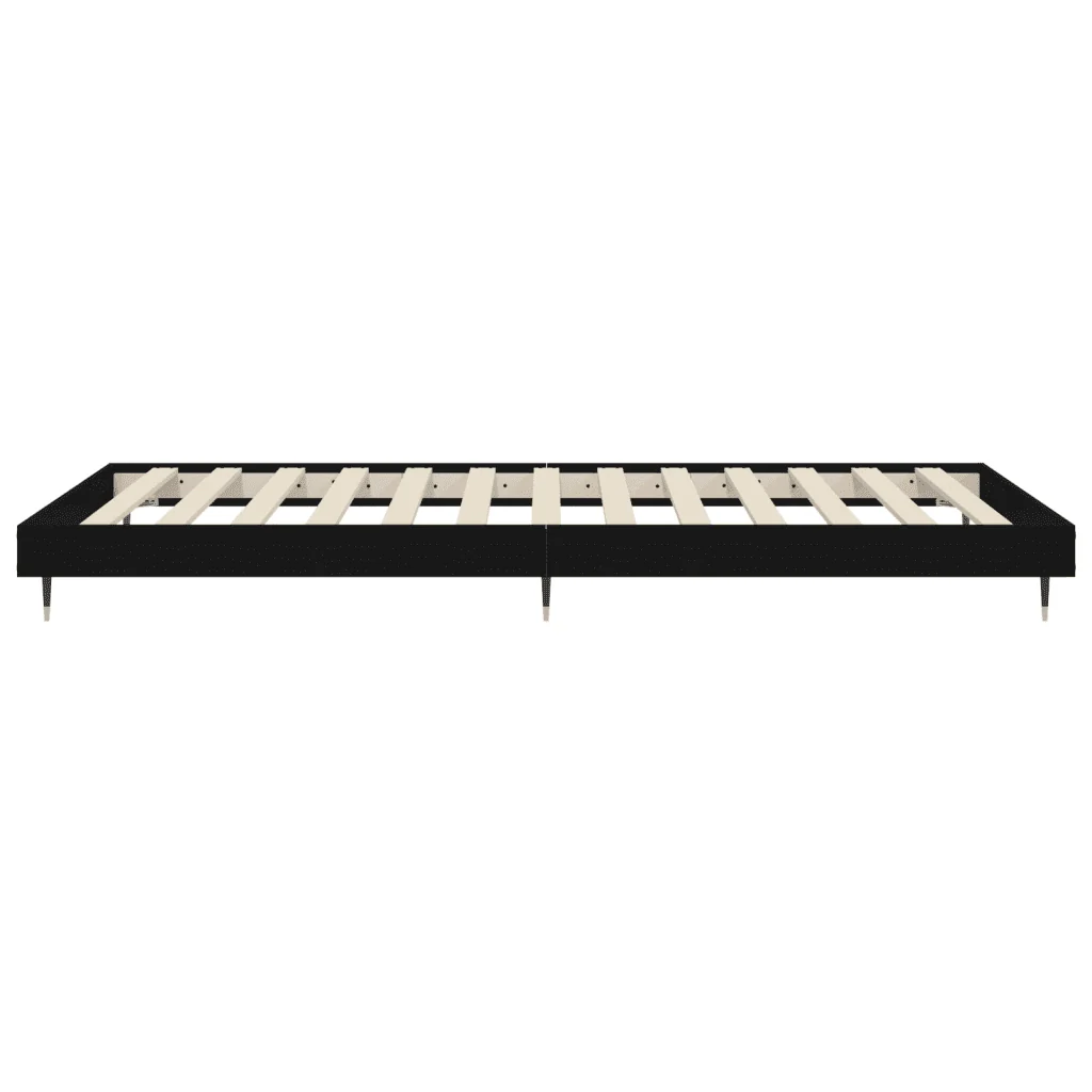Letto singolo | Letto per adulti | Giroletto Nero 90x200 cm in Legno Multistrato - Image 7